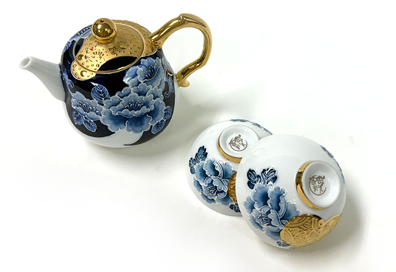 新青花富貴財源福祿壺組